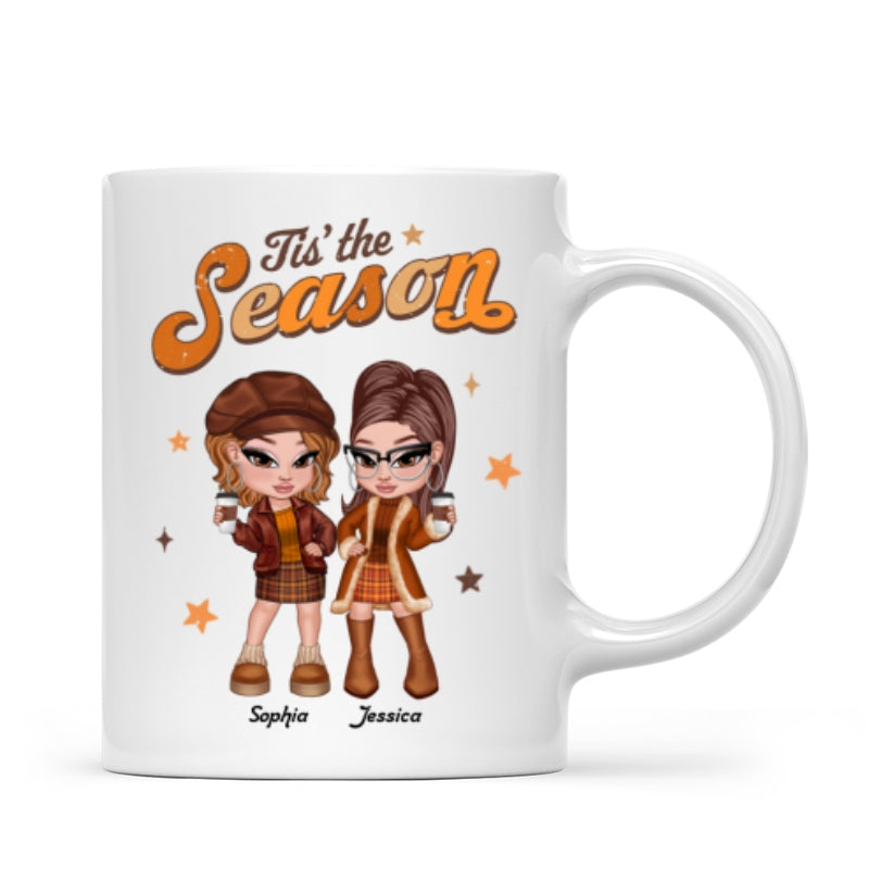 Y2K Besties Sisters Fall Season Retro Style Personalized Mug