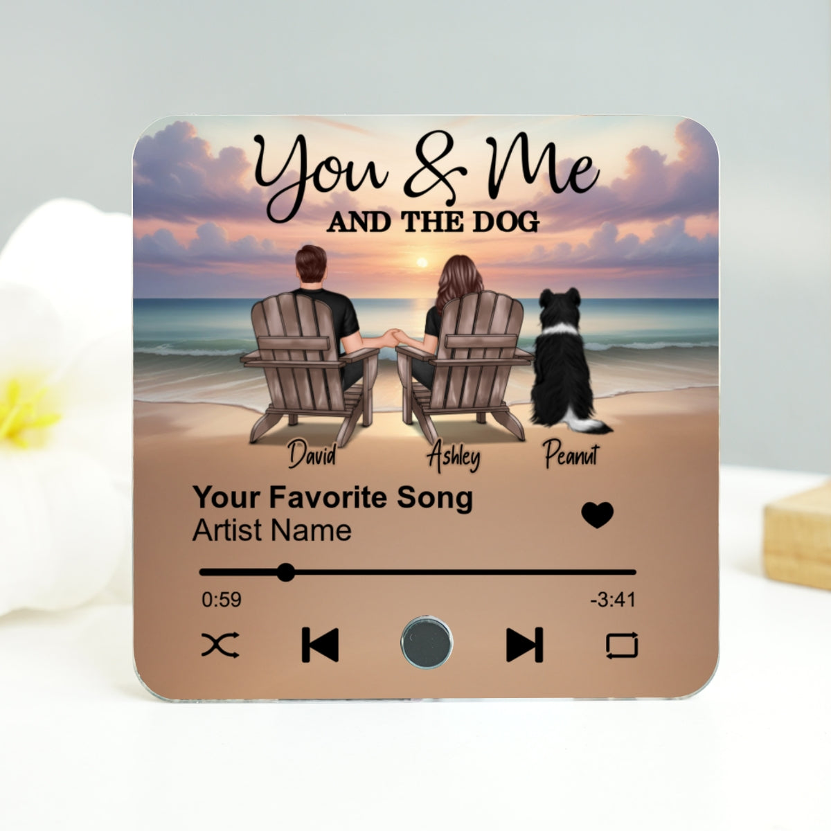 Couple You Me And The Dogs Cats Personalized Music Fridge Magnet, Heartfelt 2025  Gift For Couple, Dog Lovers, Cat Lovers, Pet Lovers