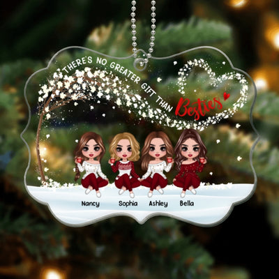 Besties Sisters Flying Heart Tree Personalized Acrylic Ornament