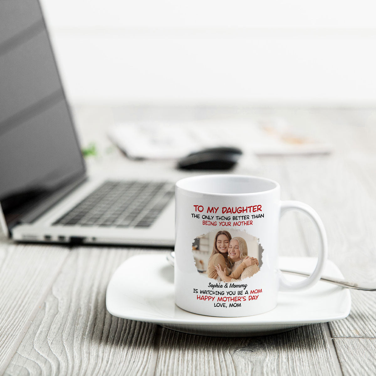 To My Daughter Photo Insert Happy Mother‘s Day Personalized Mug