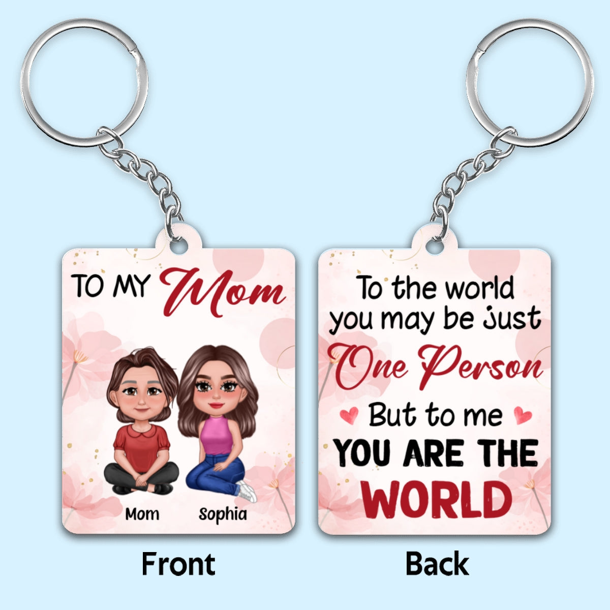 Pretty Doll To My Mom Personalized Acrylic Keychain