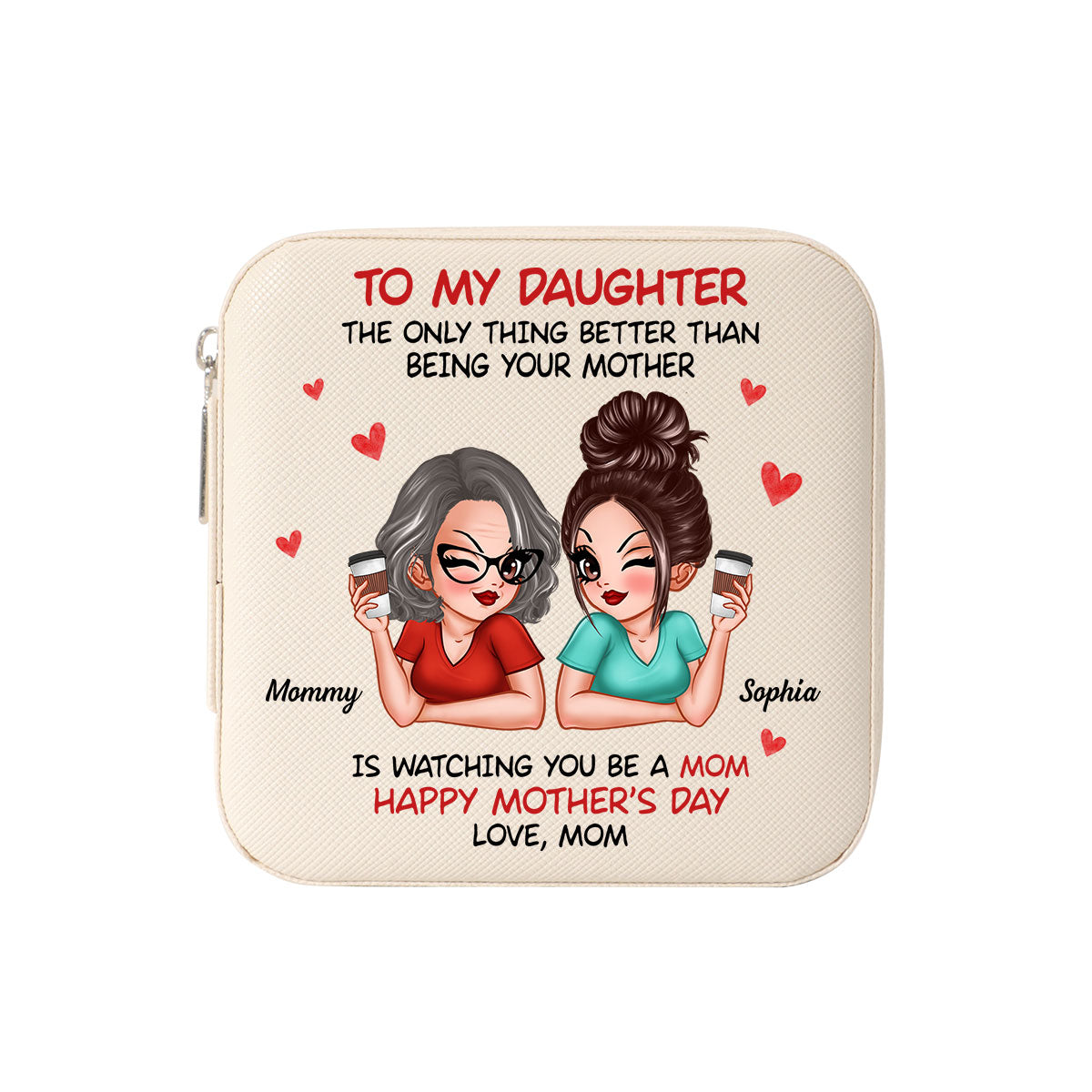 To My Daughter From Mom Happy Mother's Day Personalized Jewelry Box, Gift For Daughter