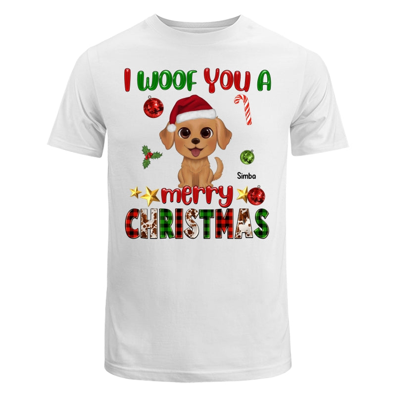 Watercolor Cute Dogs Woof You A Merry Christmas Personalized Shirt