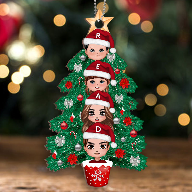 Stackle Christmas Tree Doll Family Personalized Wooden Ornament