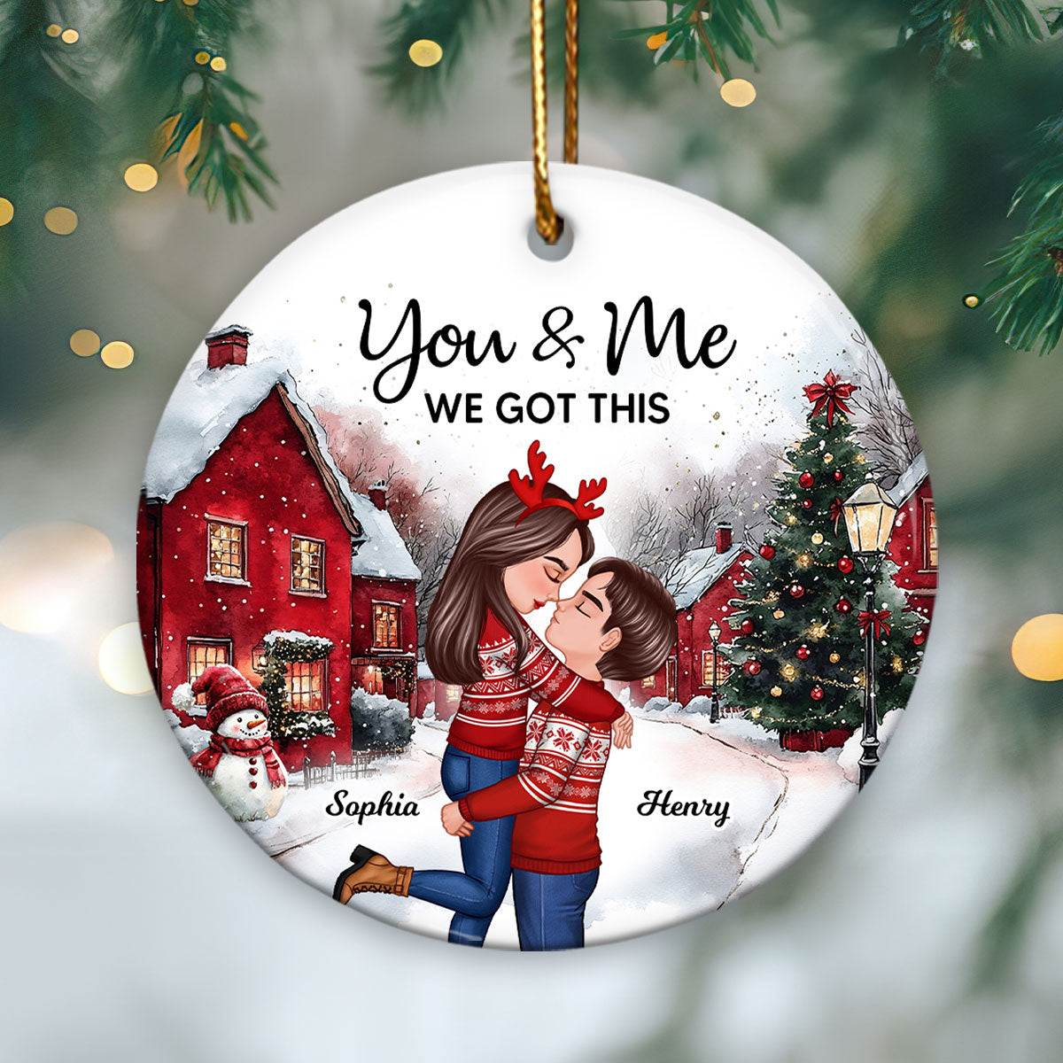 Couple You And Me We Got This Winter Scenes Personalized Ceramic Ornament