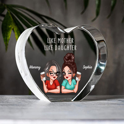 Personalized Premium Crystal Heart LED, Like Mother Like Daughter, Gift For Mom, Free Delivery