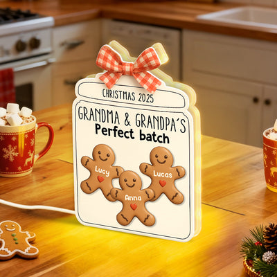 3D Effect Christmas Grandma Grandpa Perfect Batch Cookies - Personalized Light Box
