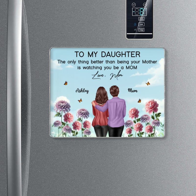 To My Daughter From Mom Happy Mother's Day Birth Flower Personalized Acrylic Fridge Magnet, Gift For Daughter
