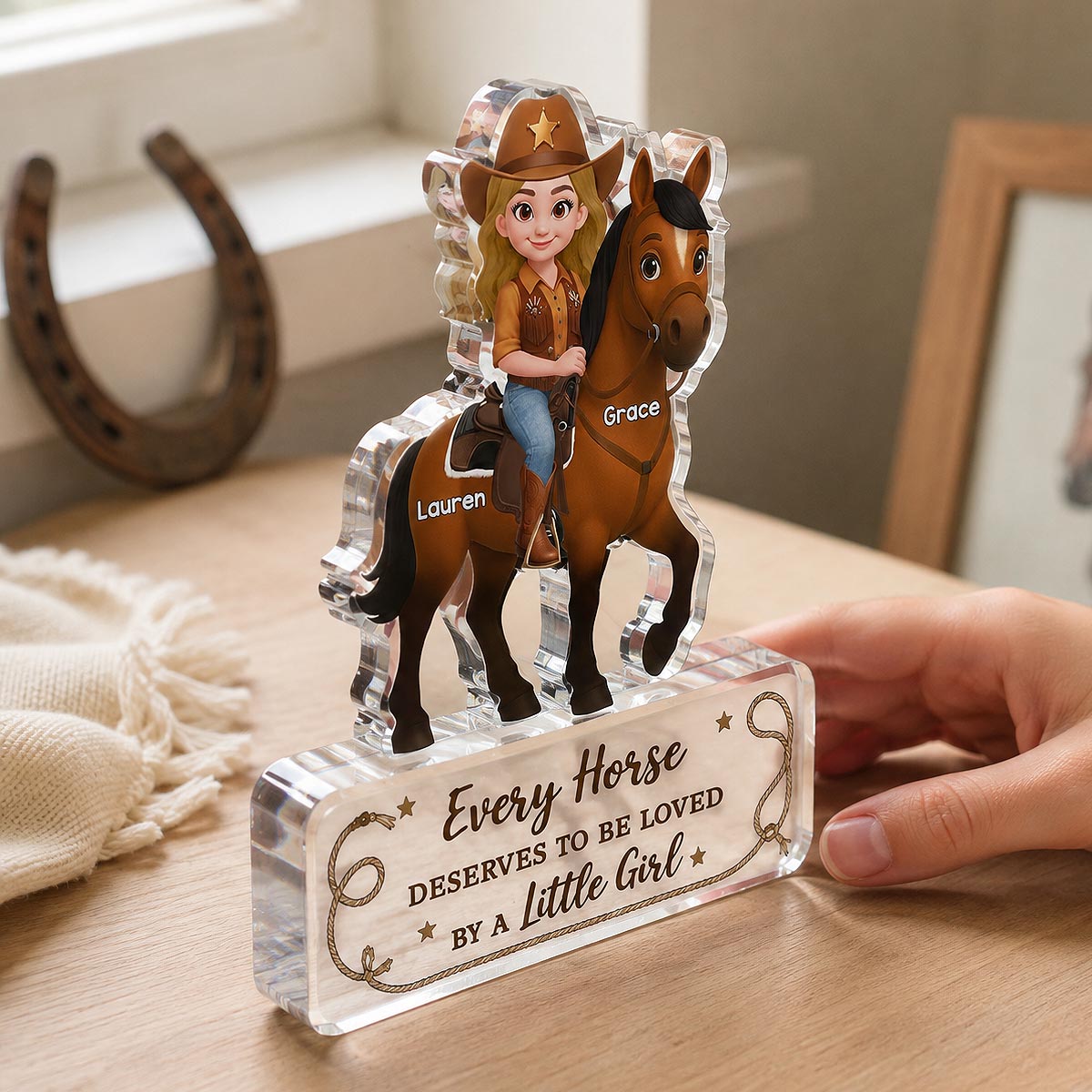 Every Horse Deserved To Be Loved By A Girl 2D Flat Printed - Personalized Acrylic Block Plaque - Keepsake Gift For Horse Lover