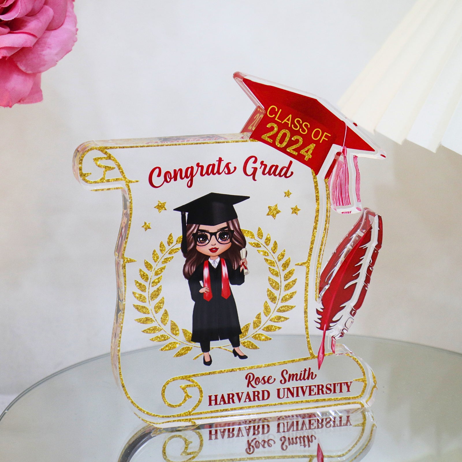 Class of 2025 Graduation Gift for Daughter Personalized Acrylic Block Plaque