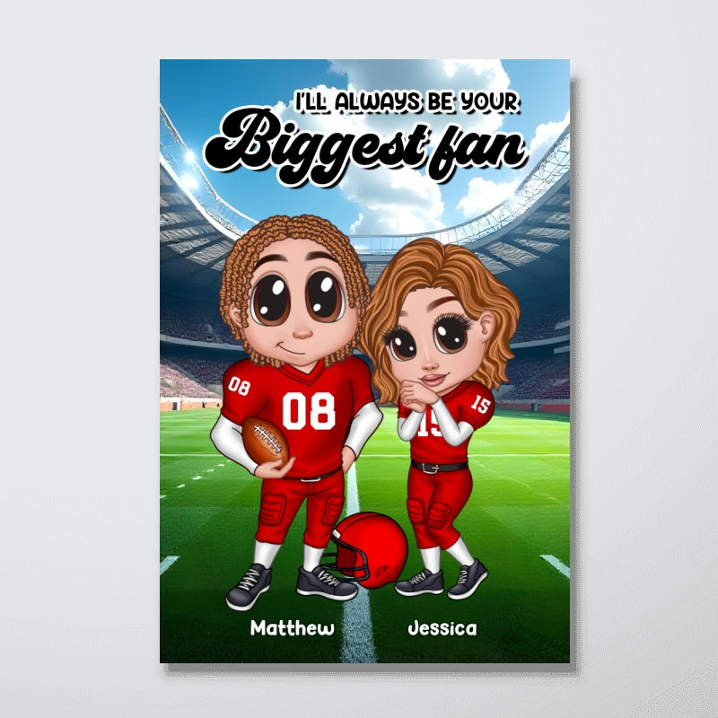American Football Couple Y2K Style Personalized Poster,  Gift For Couples
