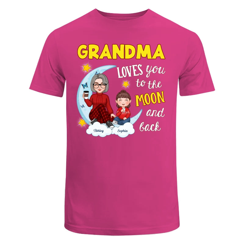 Grandma Loves You To The Moon And Back Cute Grandma Grandkids Personalized Christmas Sweatshirt Hoodie