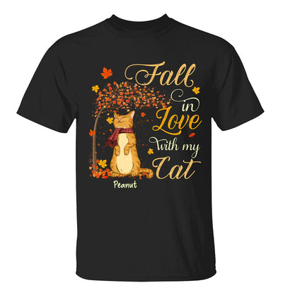 Fall In Love With My Cats Fall Season Personalized Shirt