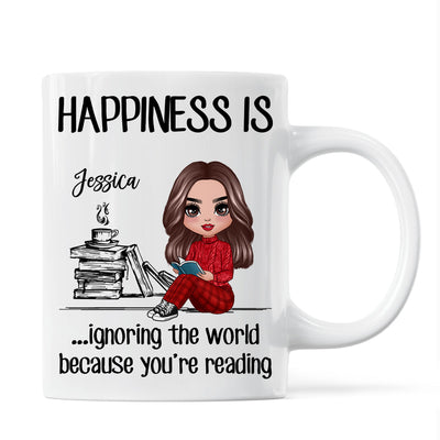 Happiness Is Ignoring The World Because You‘re Reading Book Personalized Mug