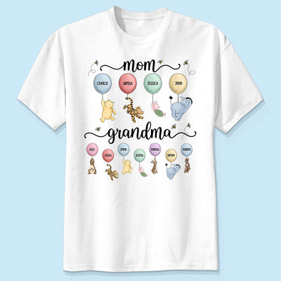 Mom Grandma Cute Characters With Balloons Personalized Shirt Mother‘s Day Gift For Grandma