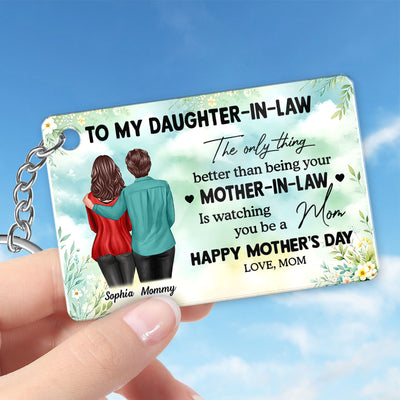 To My Daughter-In-Law From Mom Happy Mother's Day Personalized Acrylic Keychain, Gift For Daughter
