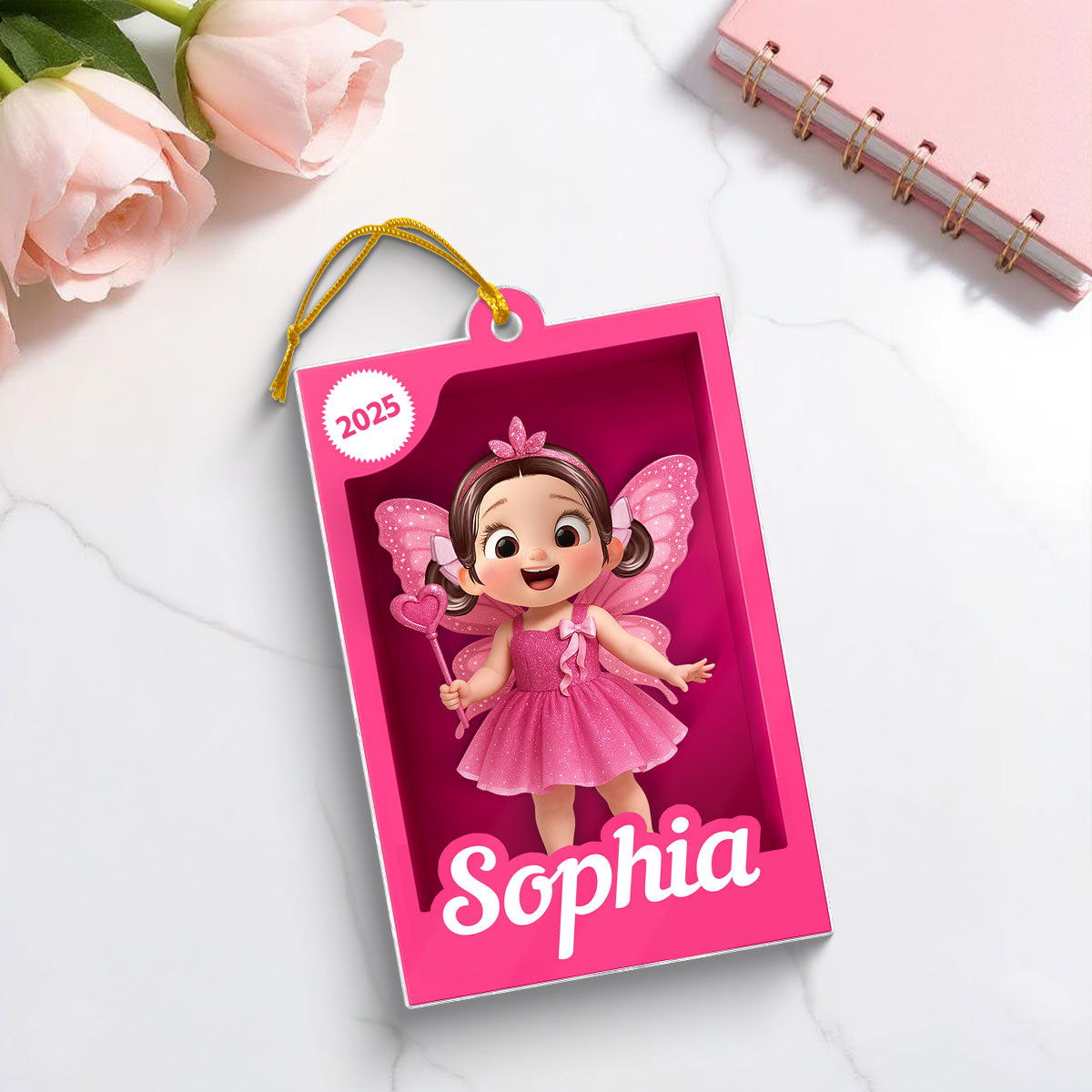 Adorable Fairy Kid Toy Box - Personalized Acrylic Ornament - Perfect Christmas Gift For Kids, Grandkids
