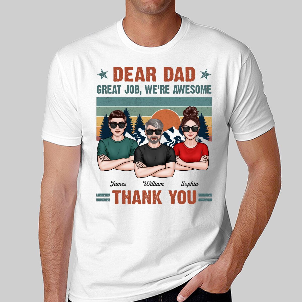 New Man Woman Crossed Arms Dear Dad We‘re Awesome Personalized Shirt