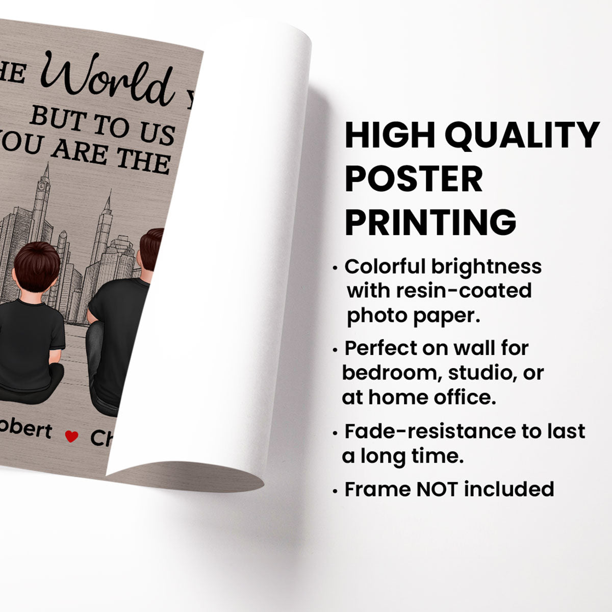 Skyline To The World You Are A Dad Personalized Poster