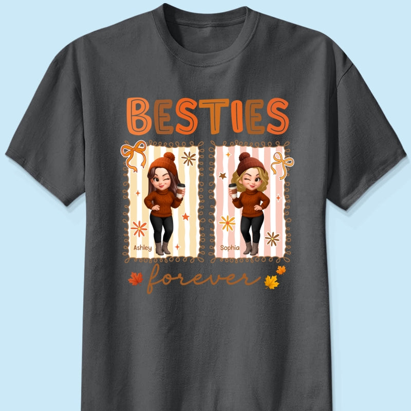 Besties Sisters Forever Fall Season Coquette Bow Personalized Sweatshirt