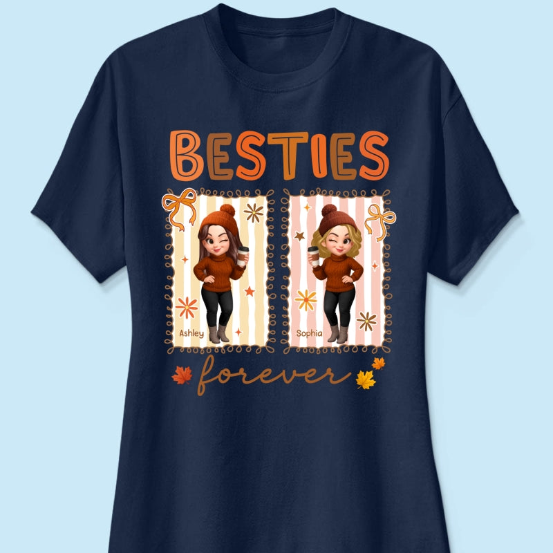 Besties Sisters Forever Fall Season Coquette Bow Personalized Sweatshirt