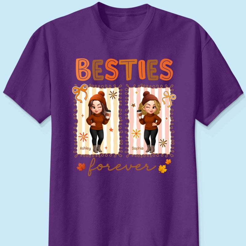 Besties Sisters Forever Fall Season Coquette Bow Personalized Sweatshirt