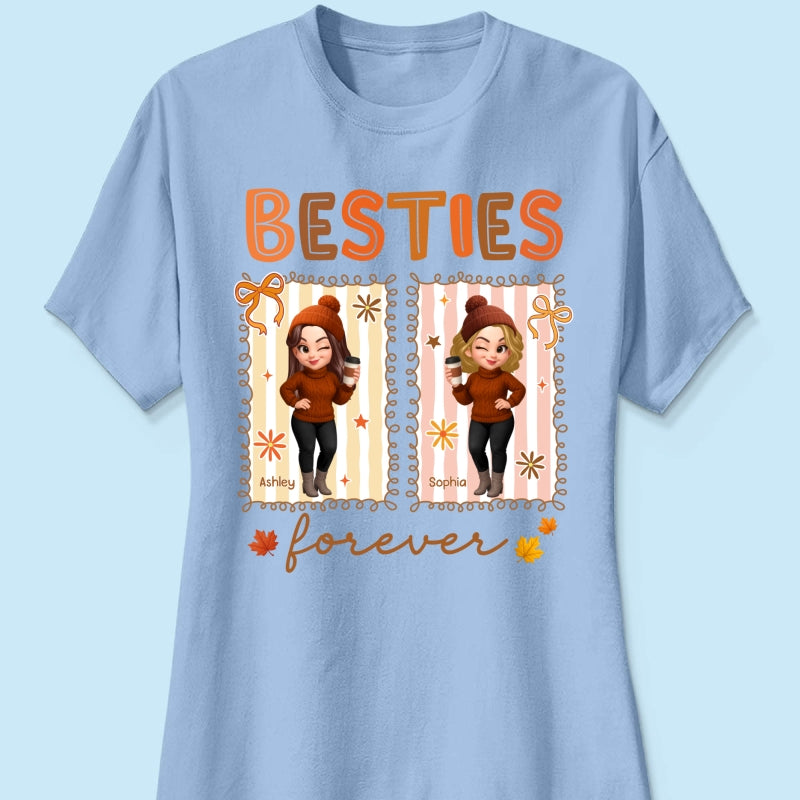Besties Sisters Forever Fall Season Coquette Bow Personalized Sweatshirt