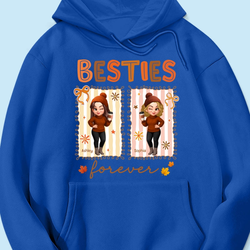 Besties Sisters Forever Fall Season Coquette Bow Personalized Sweatshirt