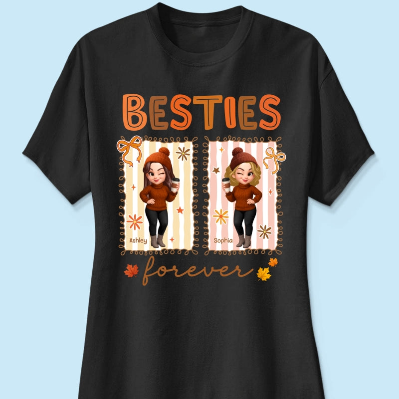 Besties Sisters Forever Fall Season Coquette Bow Personalized Sweatshirt