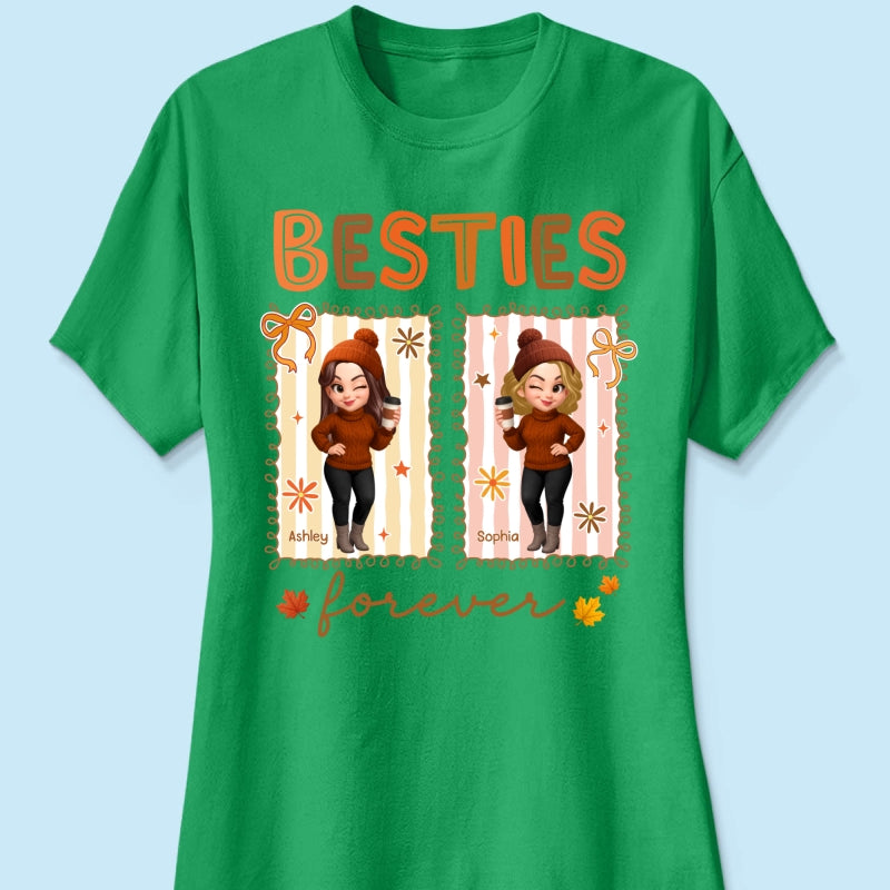 Besties Sisters Forever Fall Season Coquette Bow Personalized Sweatshirt