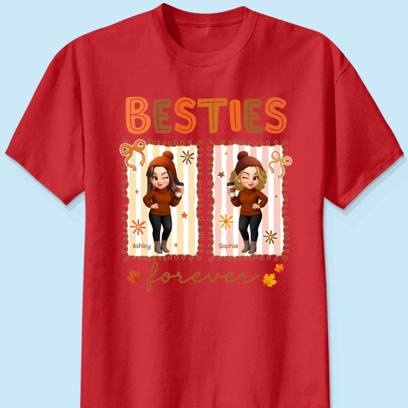 Besties Sisters Forever Fall Season Coquette Bow Personalized Sweatshirt
