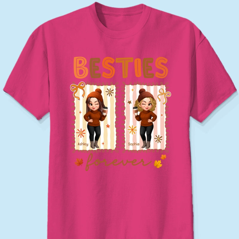 Besties Sisters Forever Fall Season Coquette Bow Personalized Sweatshirt