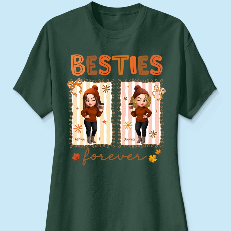 Besties Sisters Forever Fall Season Coquette Bow Personalized Sweatshirt