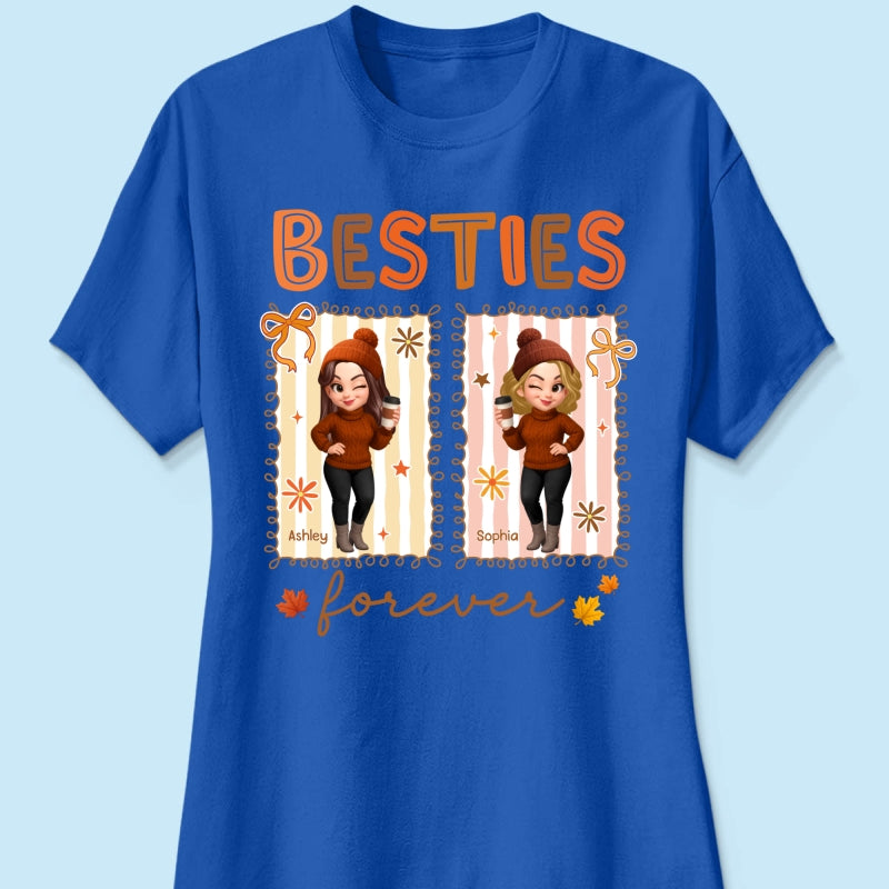 Besties Sisters Forever Fall Season Coquette Bow Personalized Sweatshirt