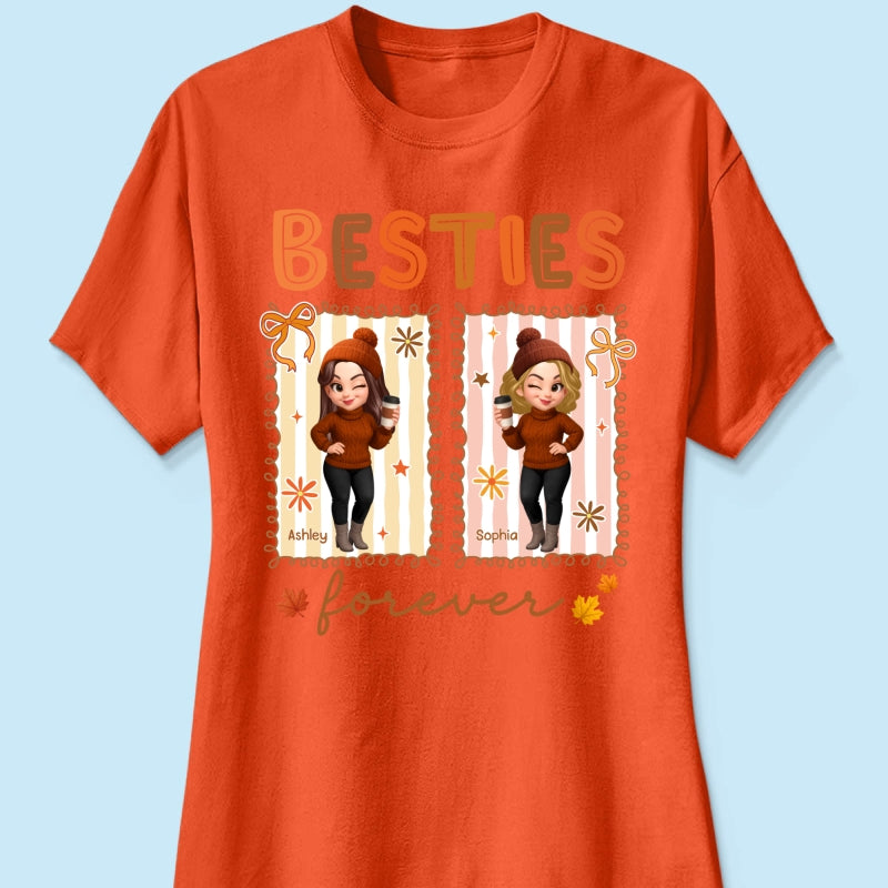 Besties Sisters Forever Fall Season Coquette Bow Personalized Sweatshirt