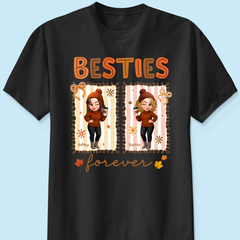 Besties Sisters Forever Fall Season Coquette Bow Personalized Sweatshirt