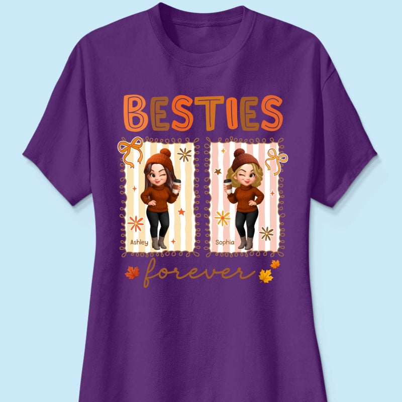 Besties Sisters Forever Fall Season Coquette Bow Personalized Sweatshirt