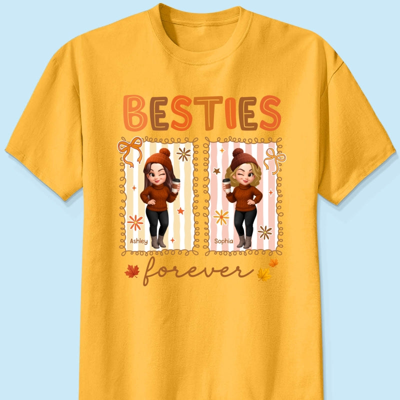 Besties Sisters Forever Fall Season Coquette Bow Personalized Sweatshirt