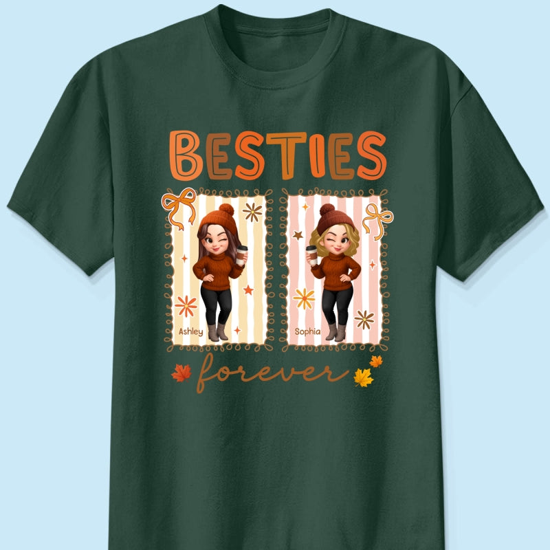 Besties Sisters Forever Fall Season Coquette Bow Personalized Sweatshirt
