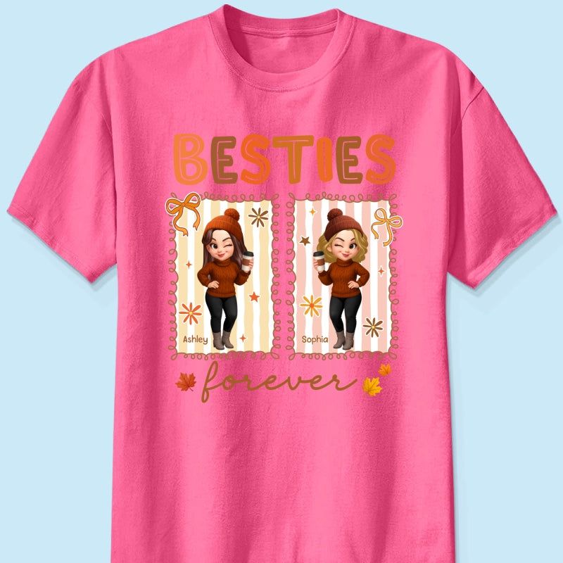 Besties Sisters Forever Fall Season Coquette Bow Personalized Sweatshirt