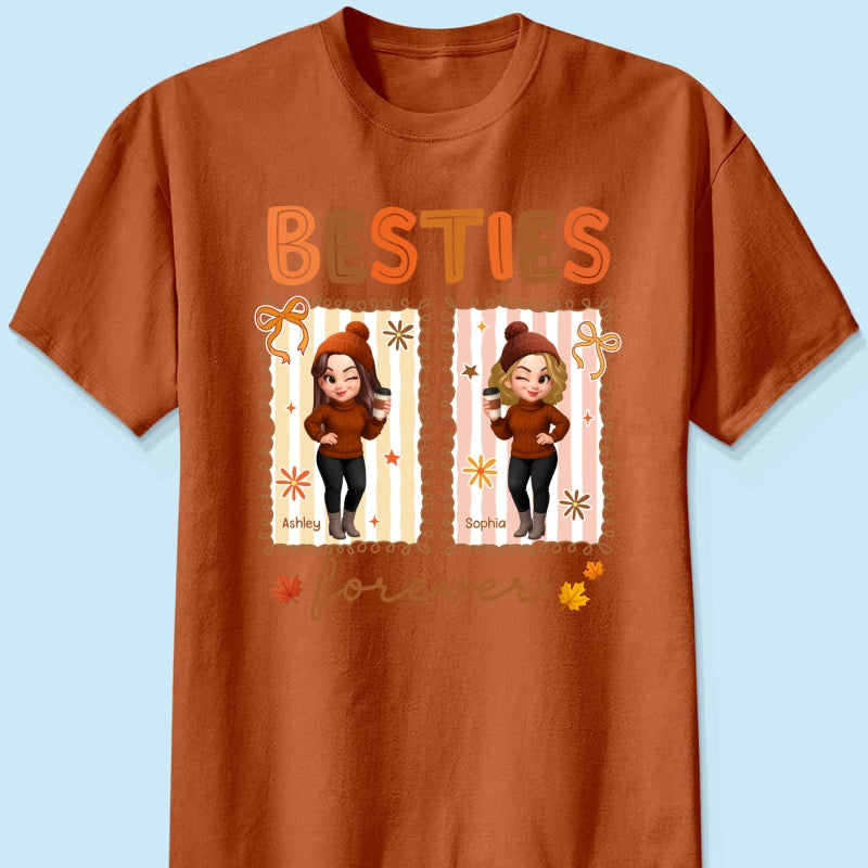 Besties Sisters Forever Fall Season Coquette Bow Personalized Sweatshirt