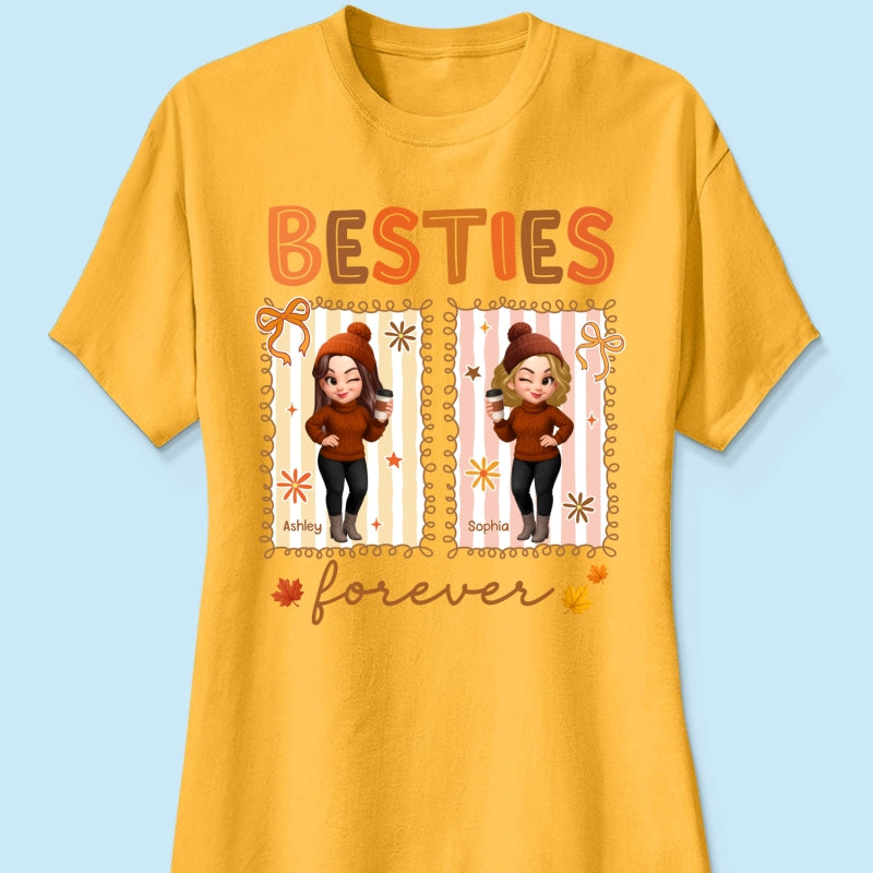 Besties Sisters Forever Fall Season Coquette Bow Personalized Sweatshirt