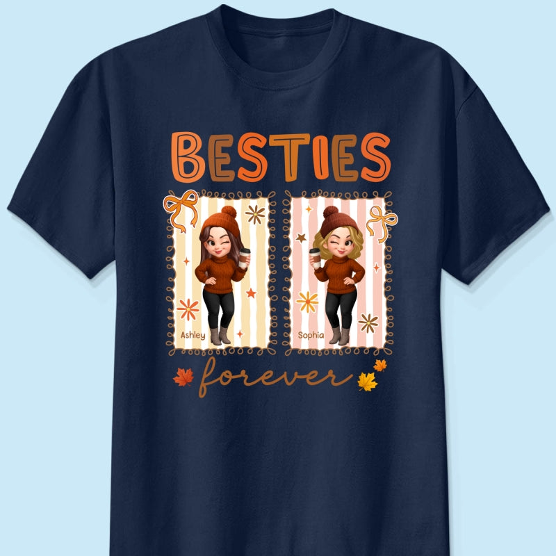 Besties Sisters Forever Fall Season Coquette Bow Personalized Sweatshirt