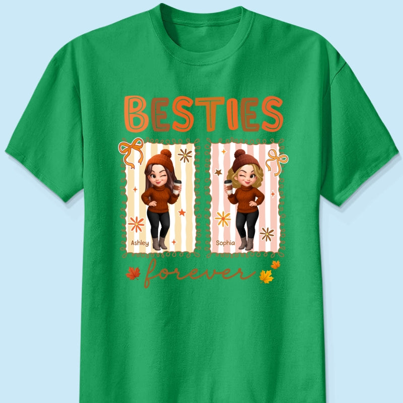 Besties Sisters Forever Fall Season Coquette Bow Personalized Sweatshirt