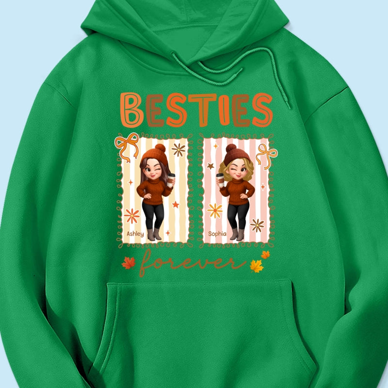Besties Sisters Forever Fall Season Coquette Bow Personalized Sweatshirt