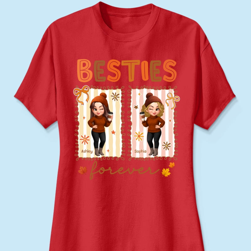 Besties Sisters Forever Fall Season Coquette Bow Personalized Sweatshirt