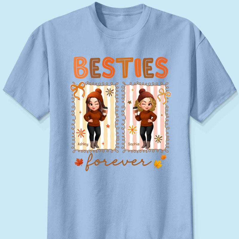 Besties Sisters Forever Fall Season Coquette Bow Personalized Sweatshirt