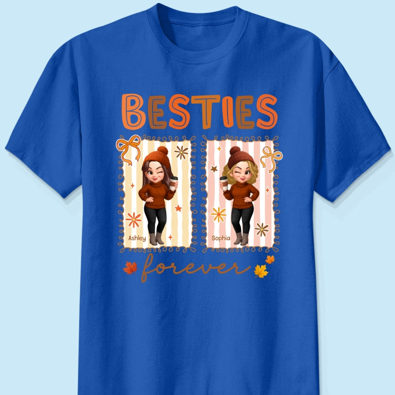 Besties Sisters Forever Fall Season Coquette Bow Personalized Sweatshirt