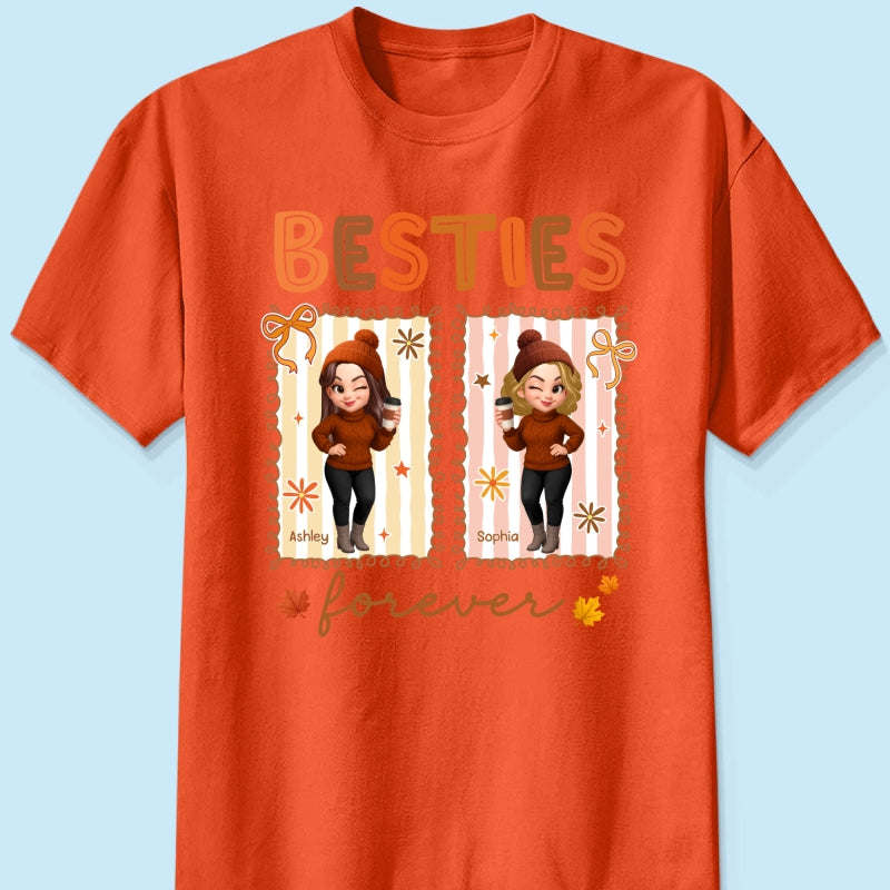 Besties Sisters Forever Fall Season Coquette Bow Personalized Sweatshirt