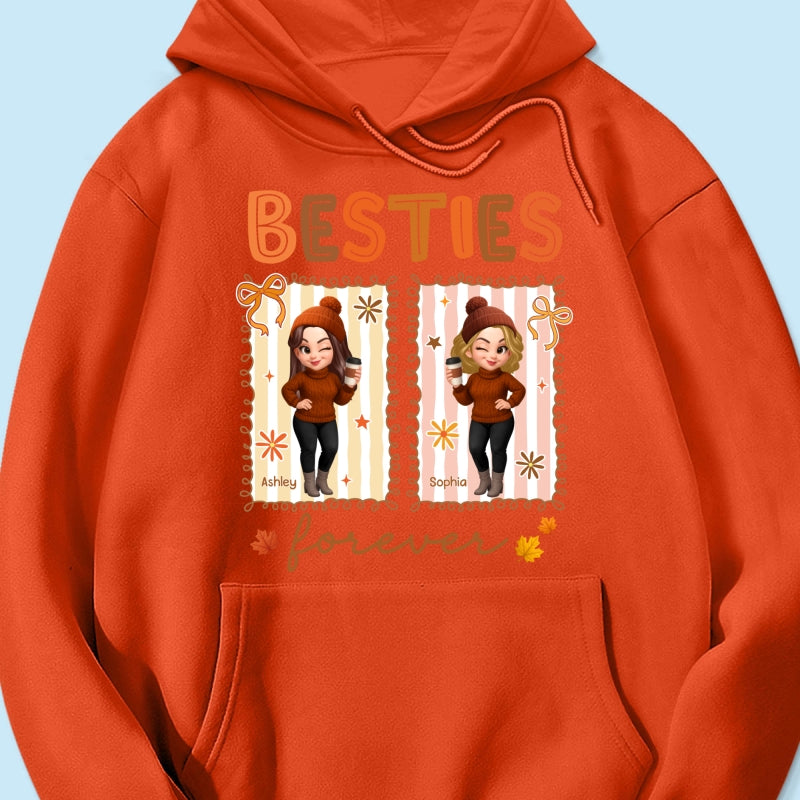 Besties Sisters Forever Fall Season Coquette Bow Personalized Sweatshirt